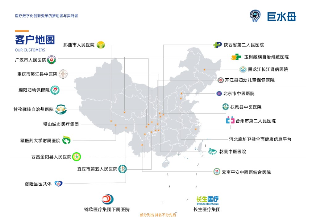 巨水母原官网客户地图，列示部分服务机构